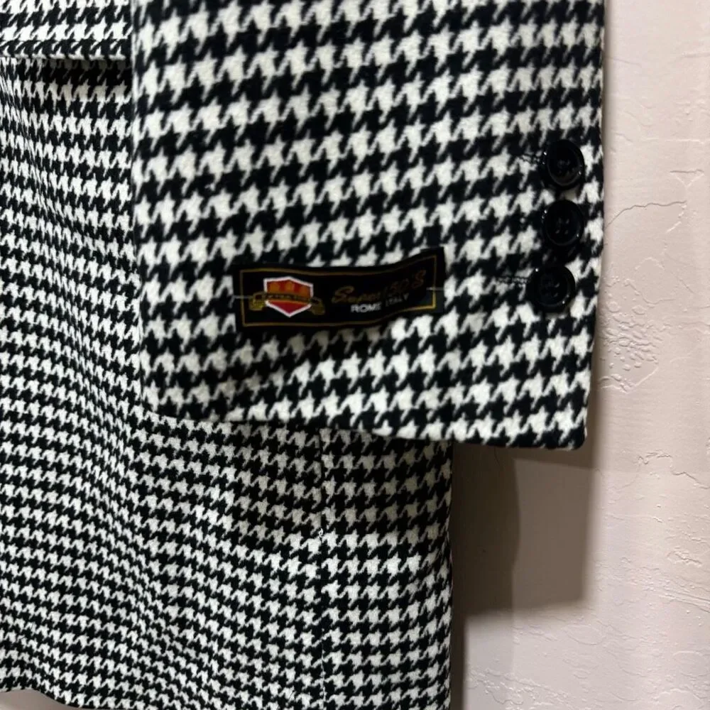 New Signature Collection Houndstooth Super 150’s High Twist Modern Fit Car Coat